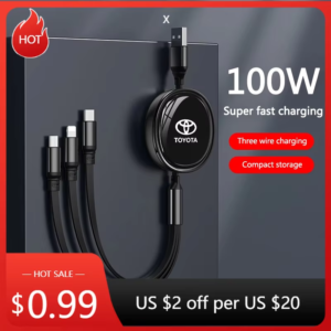 100W Car Charging Data Cable Type C Cable