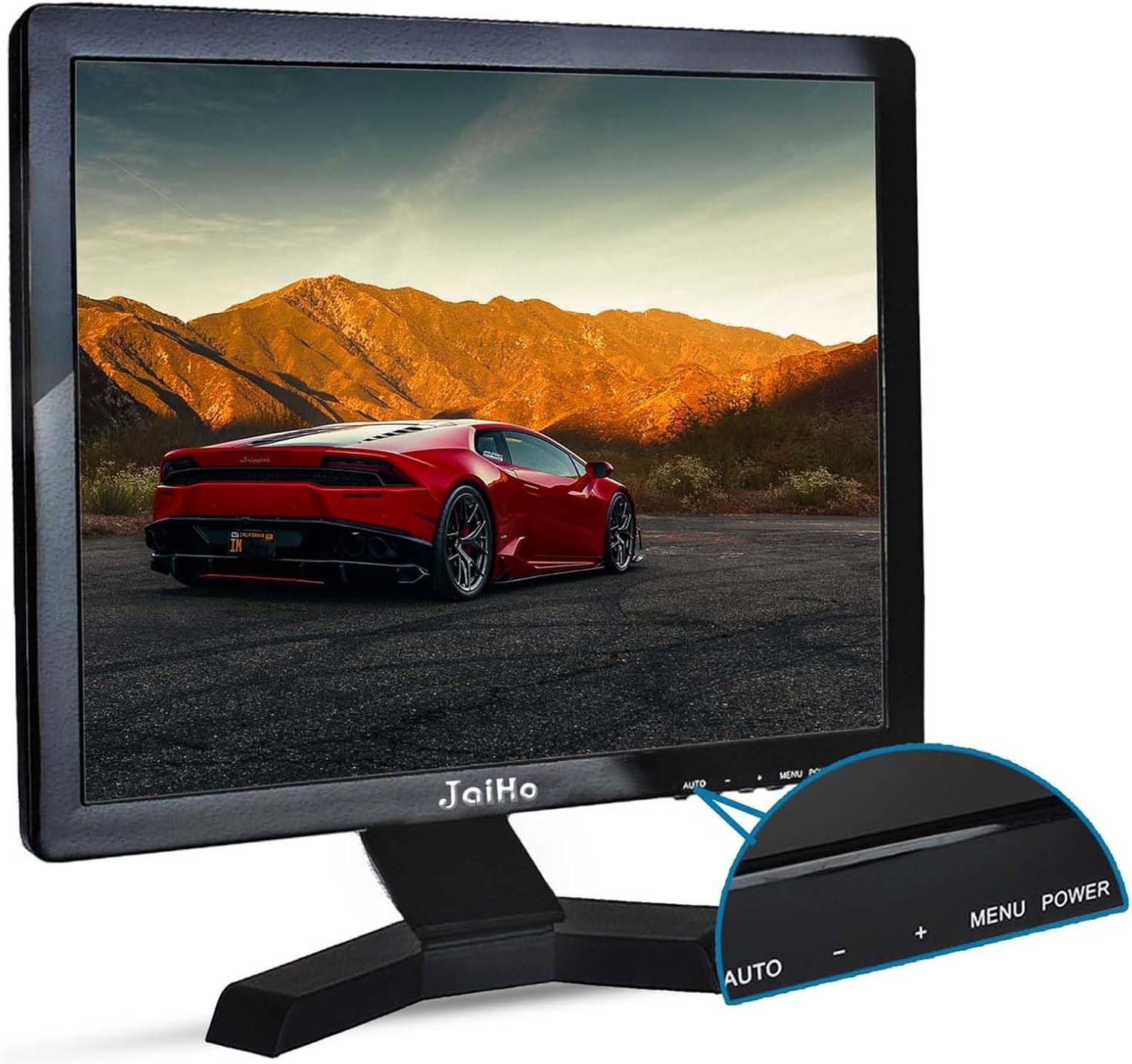 JaiHo 17 Inch PC Monitor TFT LCD Monitor - 1280 x 1024 Resolution 4:3 HDMI Monitor Color Display Screen with HDMI/VGA/BNC/AV/USB Earphone Input, Built-in Dual Speakers, Black - Image 2